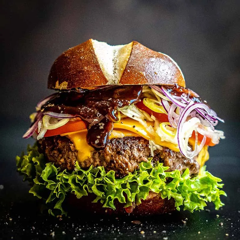 Pretzel Cheese Burger